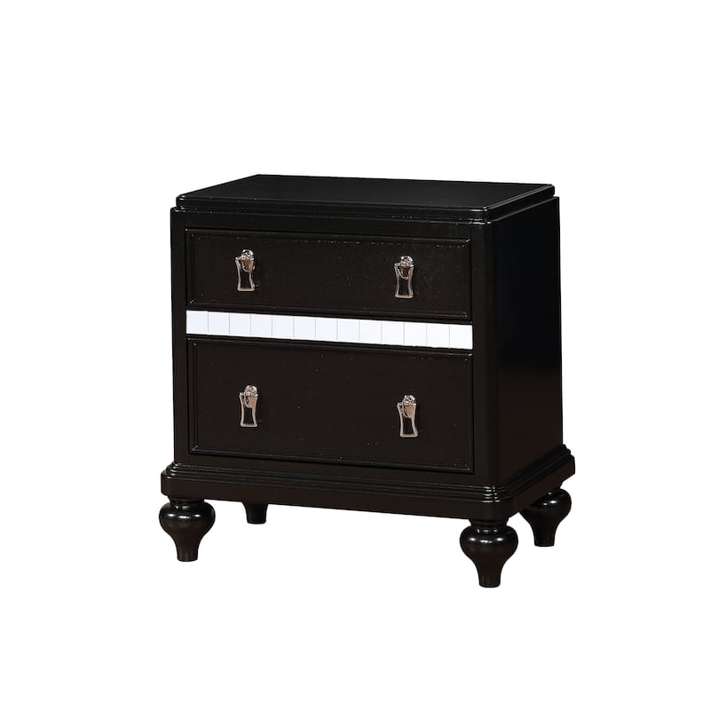 Gibson Clarita Glam Wood 2-Drawer Nightstand by Silver Orchid
