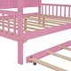 preview thumbnail 29 of 45, Wooden Full Size House Bed with Trundle,Kids Bed with Shelf, Gray