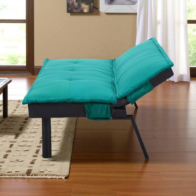 KISRAIS 64.6" Wide Adjustable Upholstered Futon Sleeper Sofa Bed