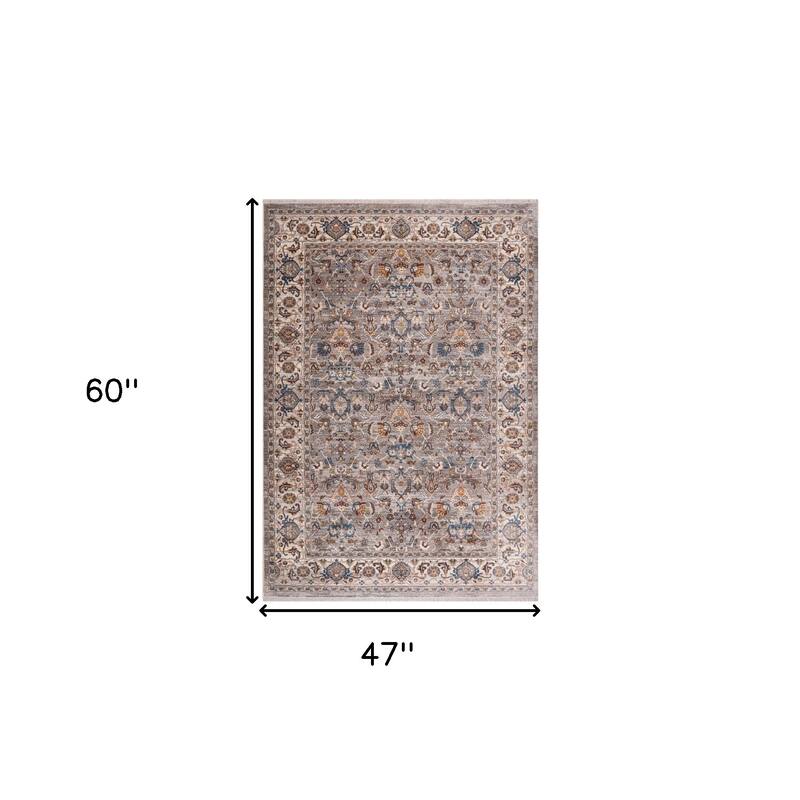 HomeRoots Oriental Traditional Rectangle Area Rug