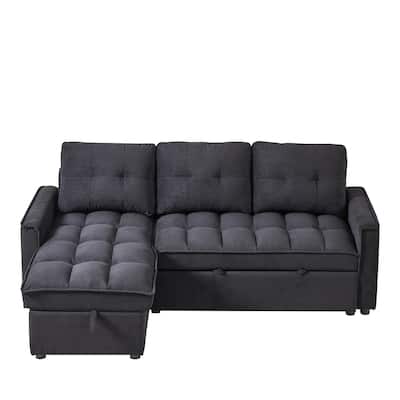 L Shaped Sectional Sofa,Convertible Sleeper Couch with Pull-Out Bed