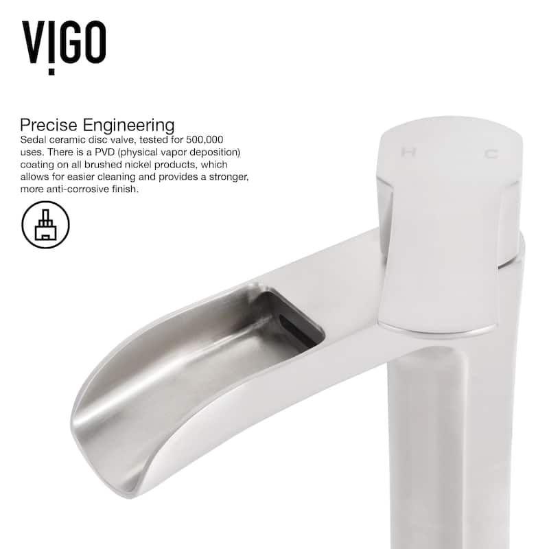 VIGO Niko 11" H Single Handle Single Hole Bathroom Vessel Faucet
