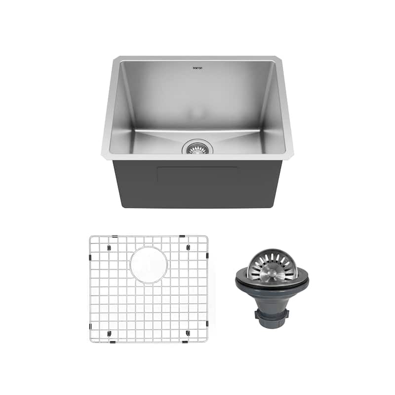 Karran Elite EL-74-PK1 Undermount 23" Single Bowl Stainless Steel Kitchen Sink