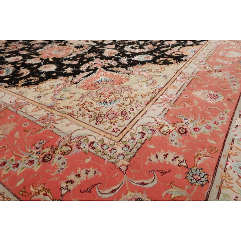 8'3''x11'5'' Hand Knotted Wool Black Traditional 500 KPSI Masterweaver Signed Avian Rug - 8' 3'' x 11' 5''