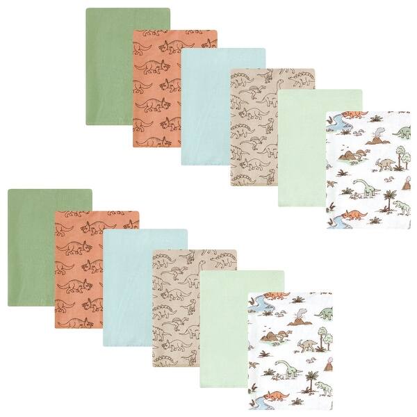 slide 1 of 1, Hudson Baby Cotton Flannel Burp Cloths Bundle, Dinosaur Adventures, One Size - Dinosaur Adventures - One Size One Size - Dinosaur Adventures