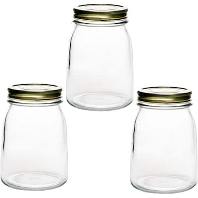Amici Home Cantania Canning Jar, Airtight Food Storage Jar Pack of 3