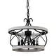 preview thumbnail 11 of 24, Chichoice 16" Drum 5 - Light Farmhouse Wood Chandelier, Height Adjustable Pendant Light for Kitchen Island