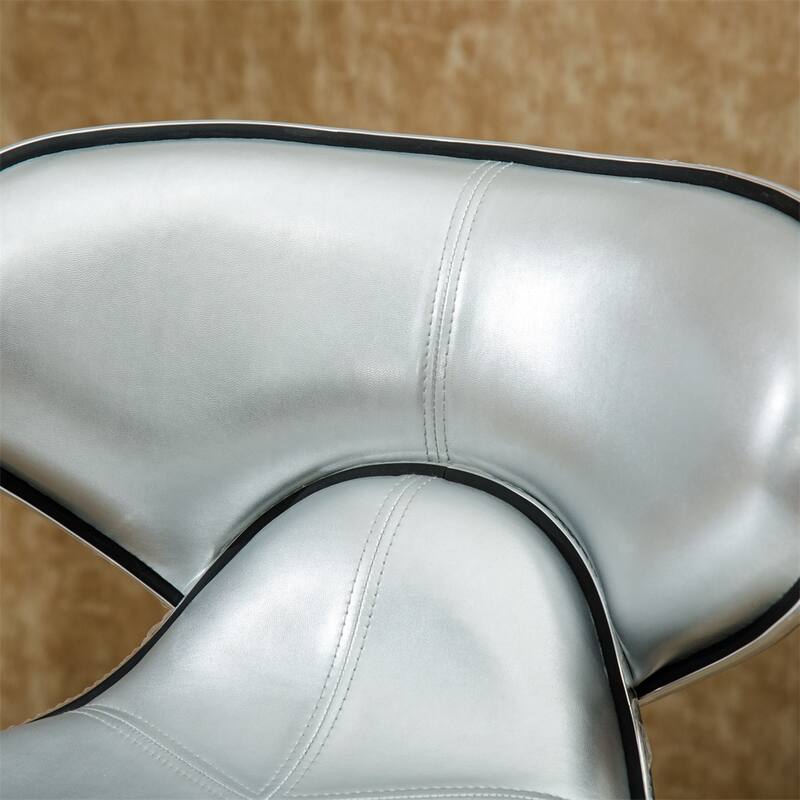Upholstery Airlift Adjustable Swivel Barstool w/ Chrome Base, Set of 2
