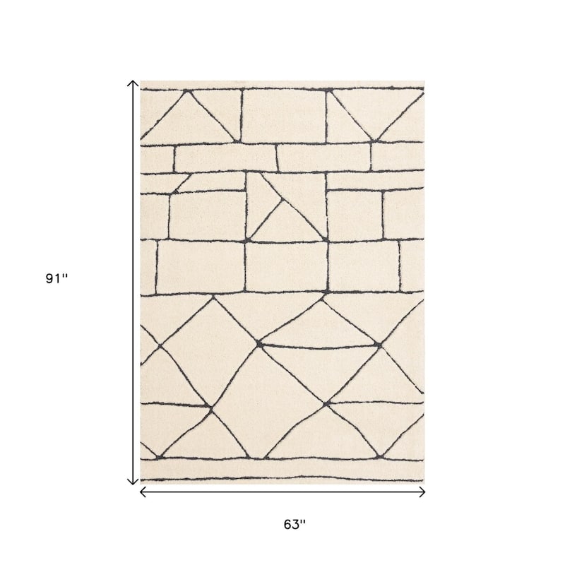 HomeRoots Geometric Modern Rectangle Area Rug - 5' X 8'