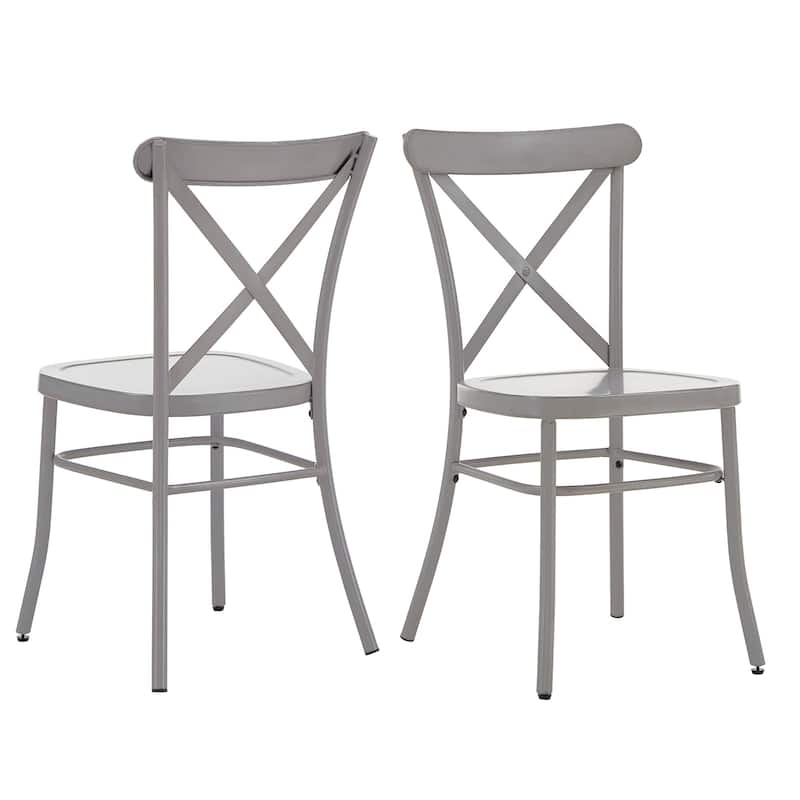 Pompey Metal Dining Chairs (Set of 2) by iNSPIRE Q Classic - Antique Grey