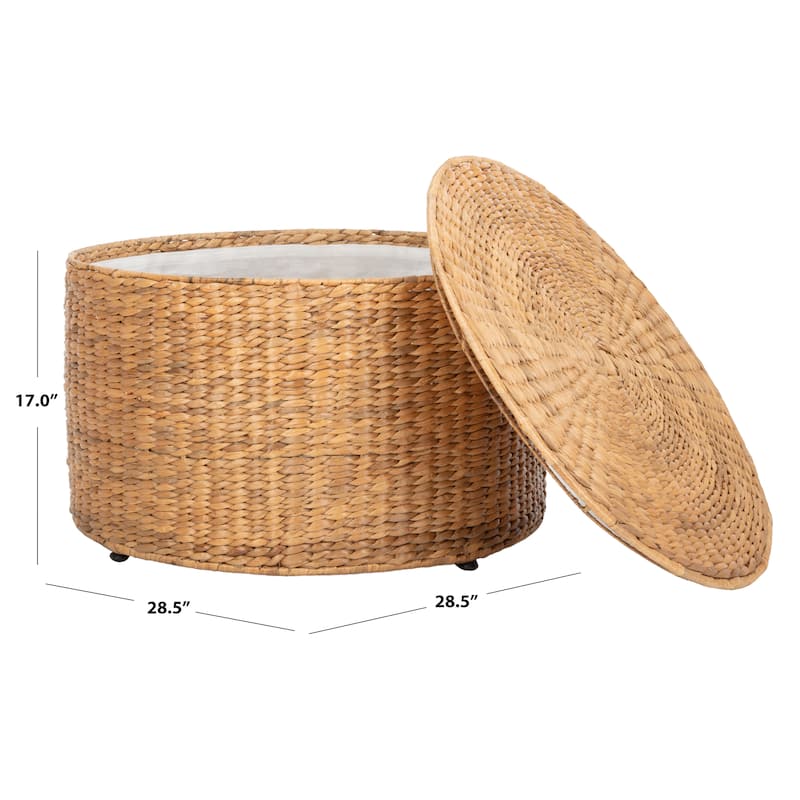 SAFAVIEH Shafika Wicker Storage Coffee Table - 28.5" x 28.5" x 17" - 29Wx29Dx17H