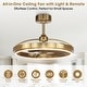 preview thumbnail 10 of 12, 27" Modern Gold ABS 3-blade Fandelier Bladeless Ceiling Fan with Light and Remote