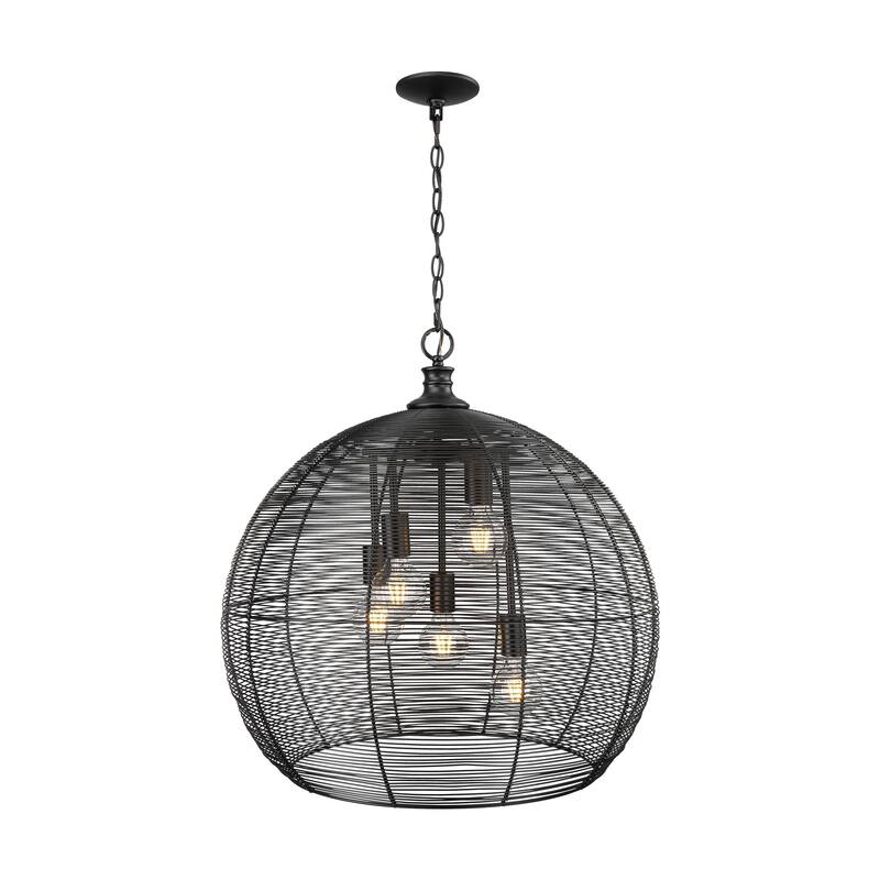 Golden Lighting Calypso 5-light Pendant in Matte Black