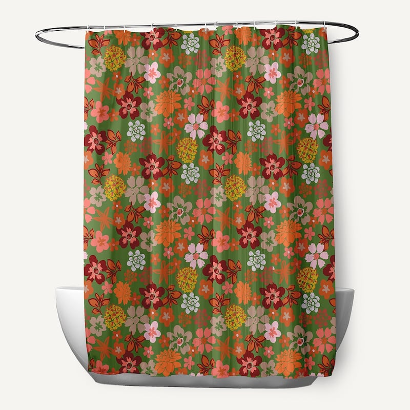 Succulent Garden Shower Curtain - Scallion