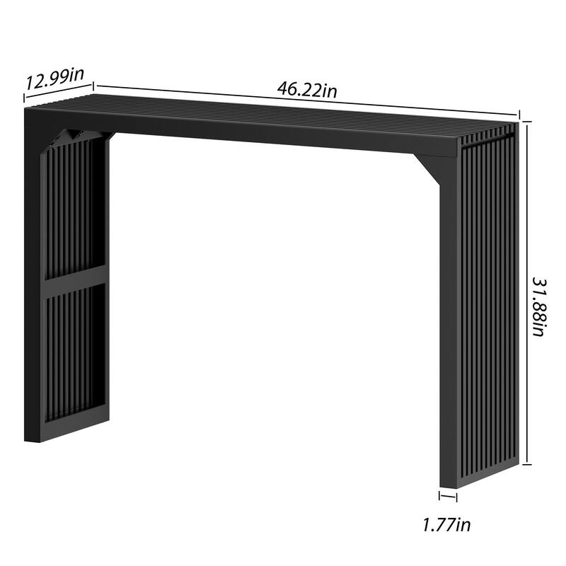 46" Solid Wood Console Table with Grille Design and 250lbs Weight Capacity