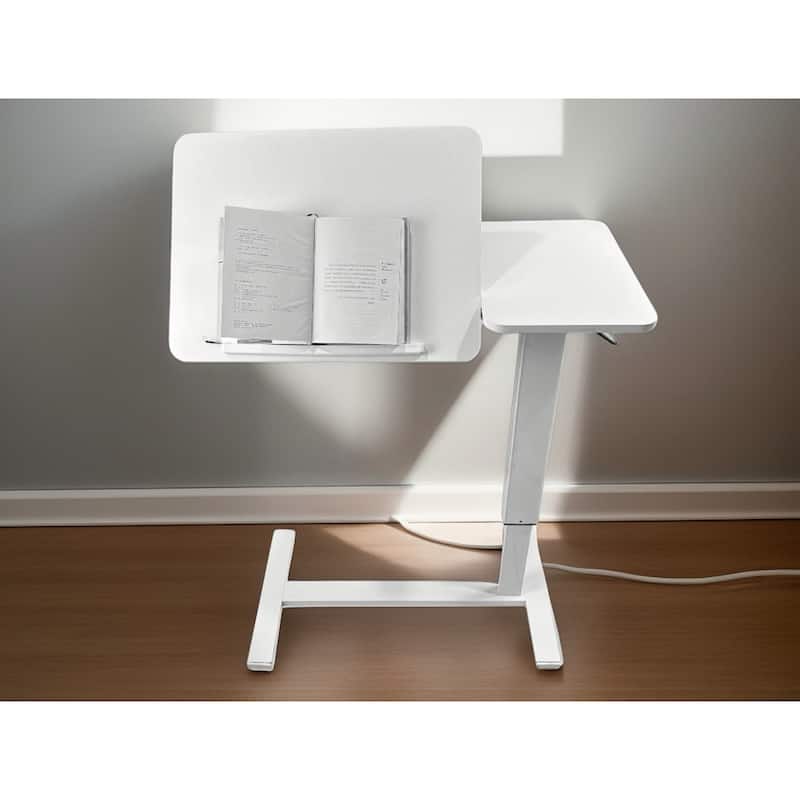 Overbed Bedside Desk Mobile Rolling Laptop Stand Tilting Overbed Table with Wheels Height Adjustable Tray Table