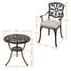 preview thumbnail 10 of 20, Nuu Garden Outdoor 3-Piece Cast Aluminum Patio Set with Cushions and Umbrella Hole