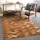 preview thumbnail 4 of 19, Arcangelo Modern Hair-on-hide Leather Area Rug 10' x 14' - Brown