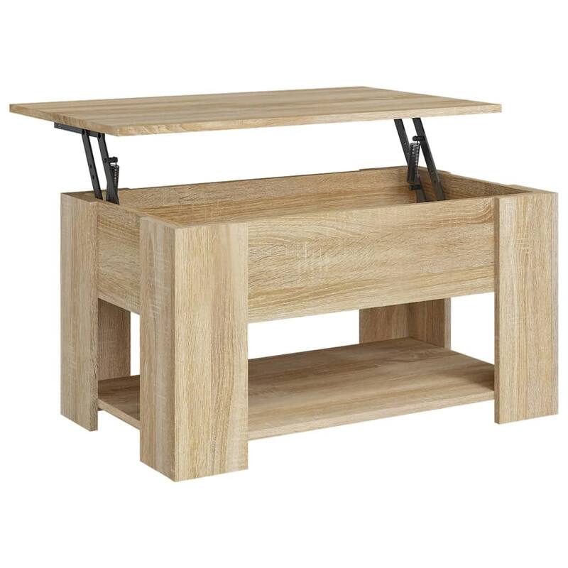 vidaXL Coffee Table Lift Top End Table Accent Side Sofa Table Engineered Wood - 31.1" x 19.3" x 16.1"
