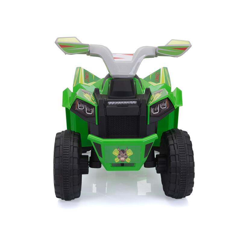 Electric 6V ATV Ride-On for Kids with Trailer, Bluetooth, Music, and Power Display, White, Ages 3-6