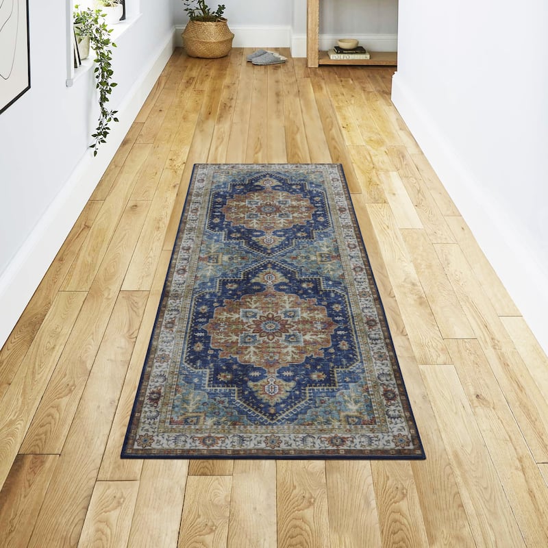 Jean Pierre New York Capri Dream Printed Chenille Rugs - 2x5 - Blue Multi