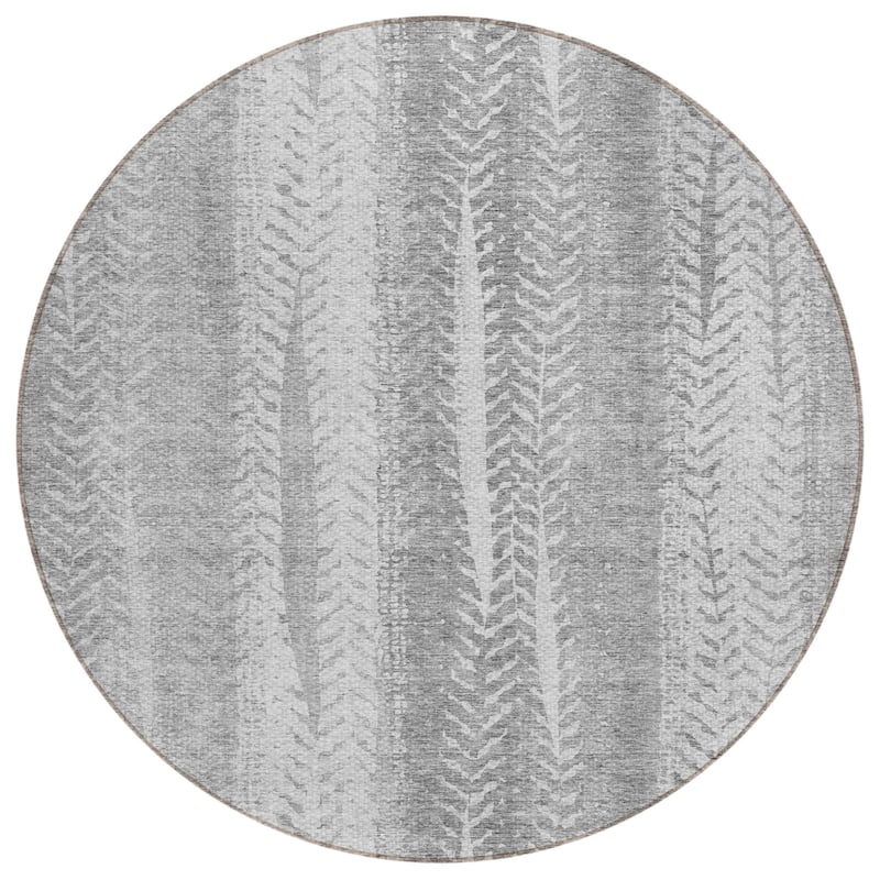 HomeRoots Botanical Leaves Transitional Rectangle Outdoor Rug