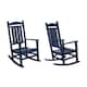 Laguna Traditional Weather-Resistant Rocking Chair (Set of 2) - Navy Blue