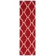 preview thumbnail 128 of 162, SAFAVIEH Dallas Shag Giusy Trellis 1.5-inch Thick Rug 2'3" x 8' Runner - Red/Ivory - Runner