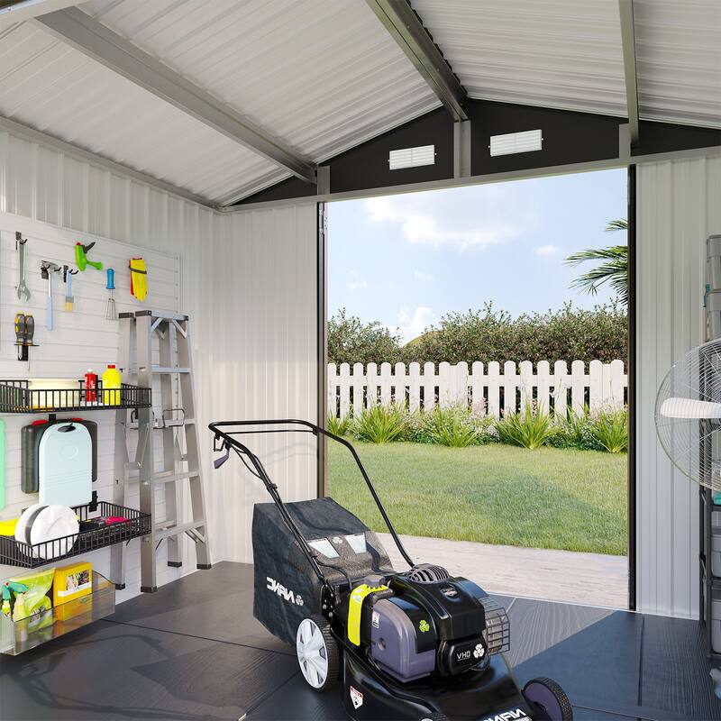 AOXUN Outdoor Storage Shed with Lockable Doors and Air Vents for Garden