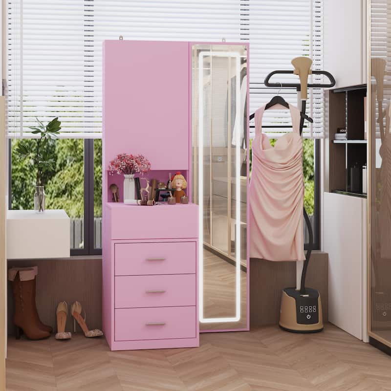 Dresser LED-Lit Vanity Dressing Cabinet with Full-Length Mirror
