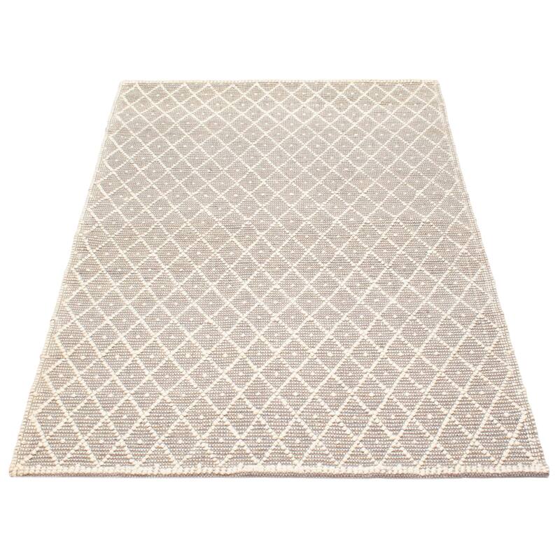 ECARPETGALLERY Braid weave Sienna Grey Wool Rug - 5'1 x 8'1