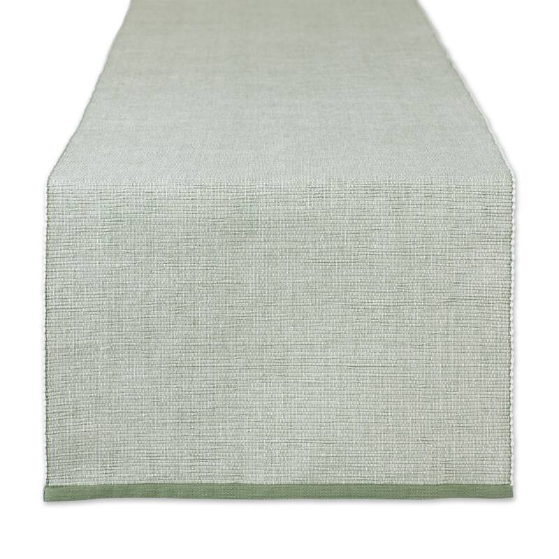 DII Mineral Eco-Friendly Chambray Fine Ribbed Table Runner 13x72 inches - Artichoke