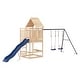 preview thumbnail 2 of 16, vidaXL Swing Set Outdoor Backyard Wooden Playground Equipment for Kids Age 3-8