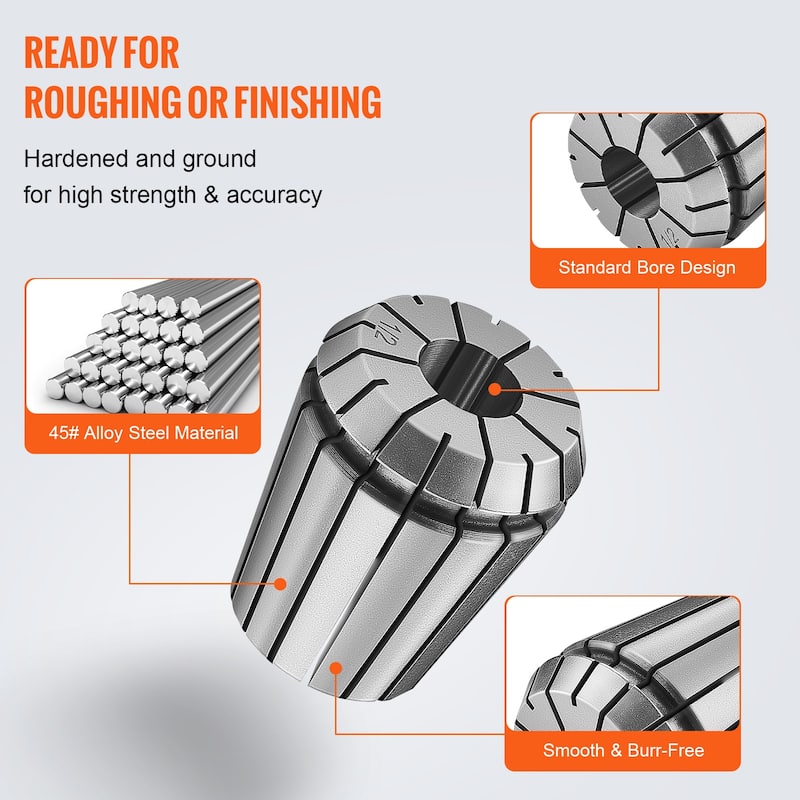 25 pcs ER32 Collet Set, 1/16''-13/16'', ER32 Spring Collet Chuck Set, 0.0006"/15 μm TIR Lathe Chuck Tool