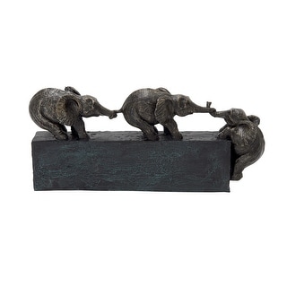 Polystone Elephant Decorative Sculpture - Black - Roche River Decor ...