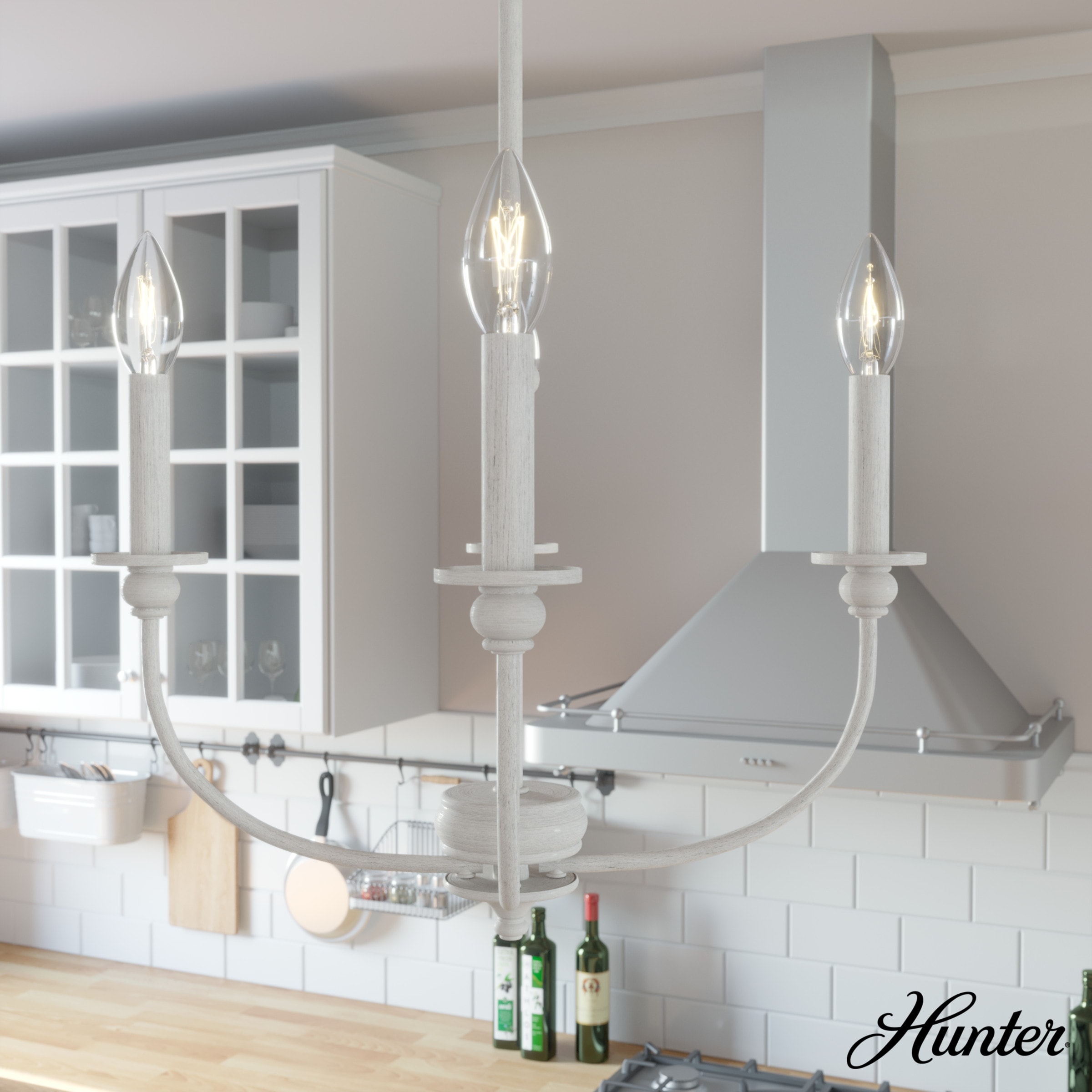 Hunter Southcrest Chandelier - Entry, Dining Table, Kitchen Island - Farmhouse, Transitional, Candle