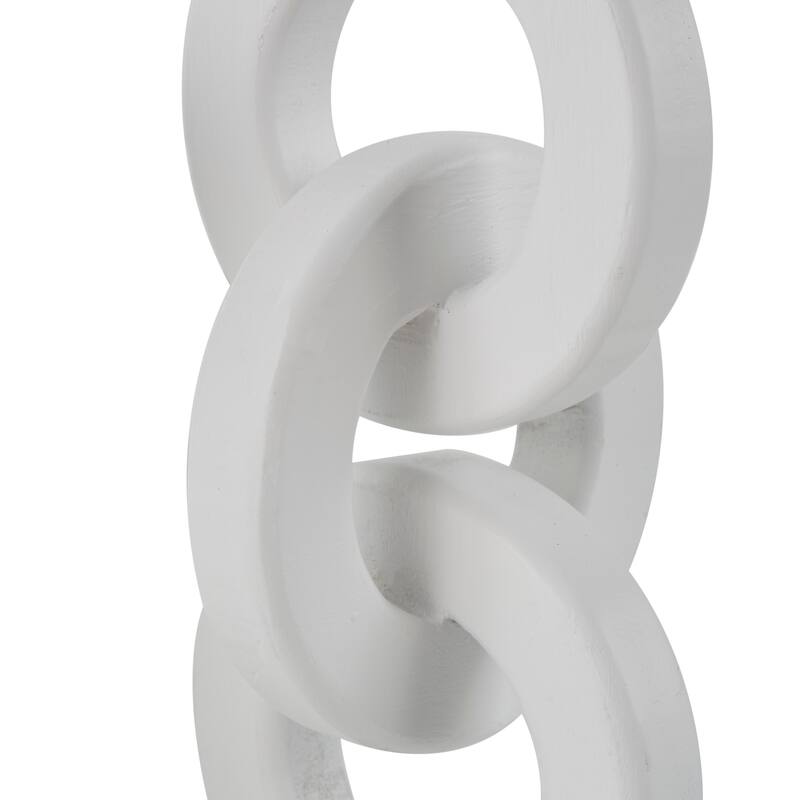 White or Black Wooden Chain Link Candle Holder (Set of 3)