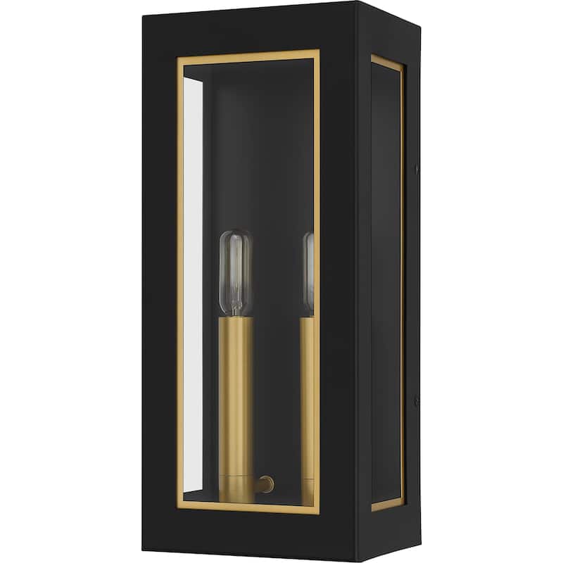 Bourbon 2-Light Matte Black Outdoor Wall Lantern