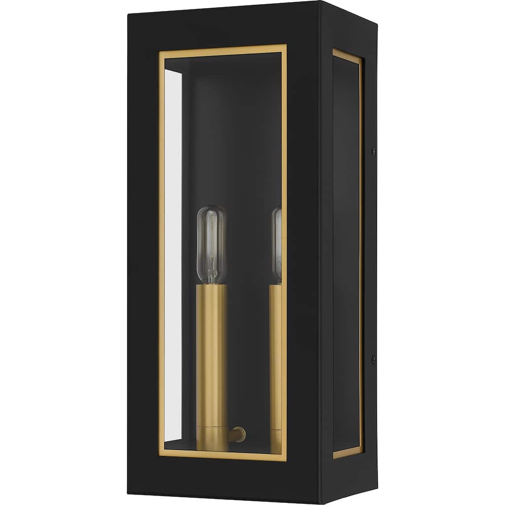 Bourbon 2-Light Matte Black Outdoor Wall Lantern