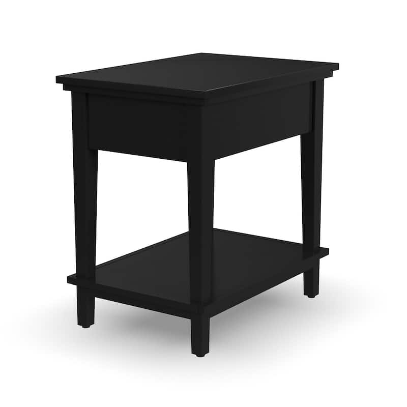 Homestyles Oak Park Black Wood Nightstand