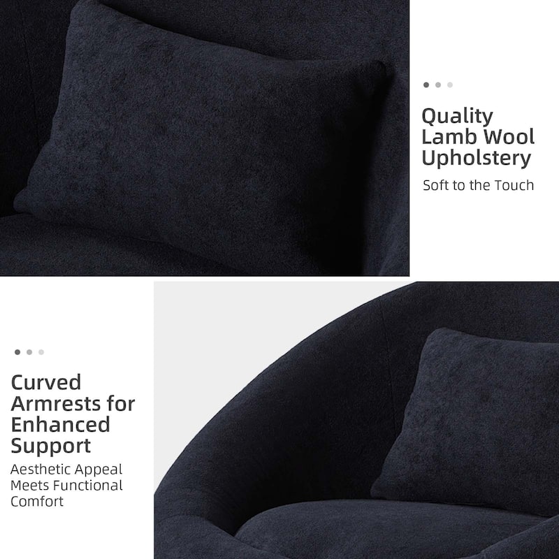 Patti Modern Upholstered Swivel Barrel Chair by HULALA HOME