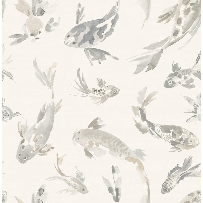 A-Street Prints Koi Stone Fish Wallpaper