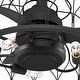preview thumbnail 10 of 14, Hunter Fandelier 20" Rotonda Matte Black Ceiling Fan LED Light Handheld Remote Farmhouse, Industrial, Caged Chandelier