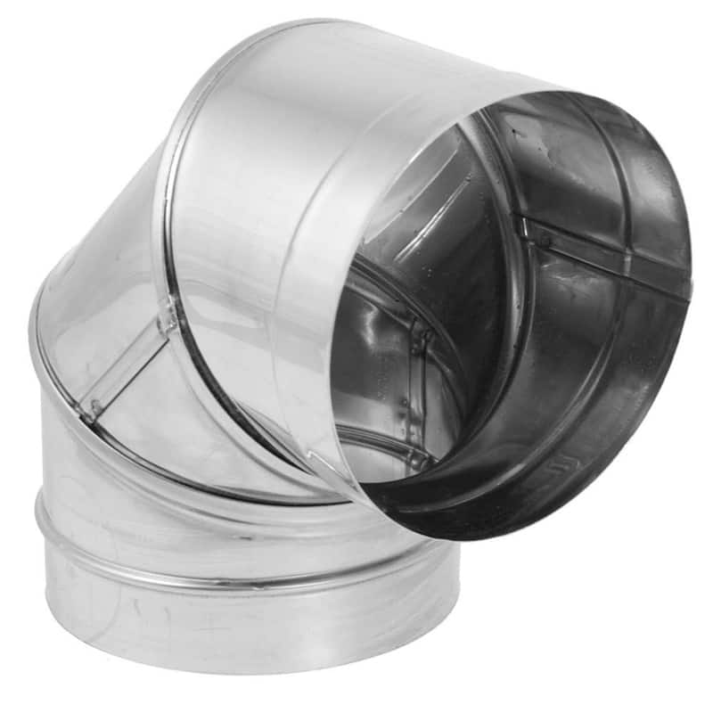 DuraVent DBK 6 in Stainless Steel Single Wall 90 Degree Elbow Stove Pipe, Silver - 1.23