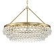 preview thumbnail 1 of 5, Calypso 6 Light Crystal Teardrop Vibrant Gold Chandelier - 30'' W x 20'' H 30'' W x 20'' H