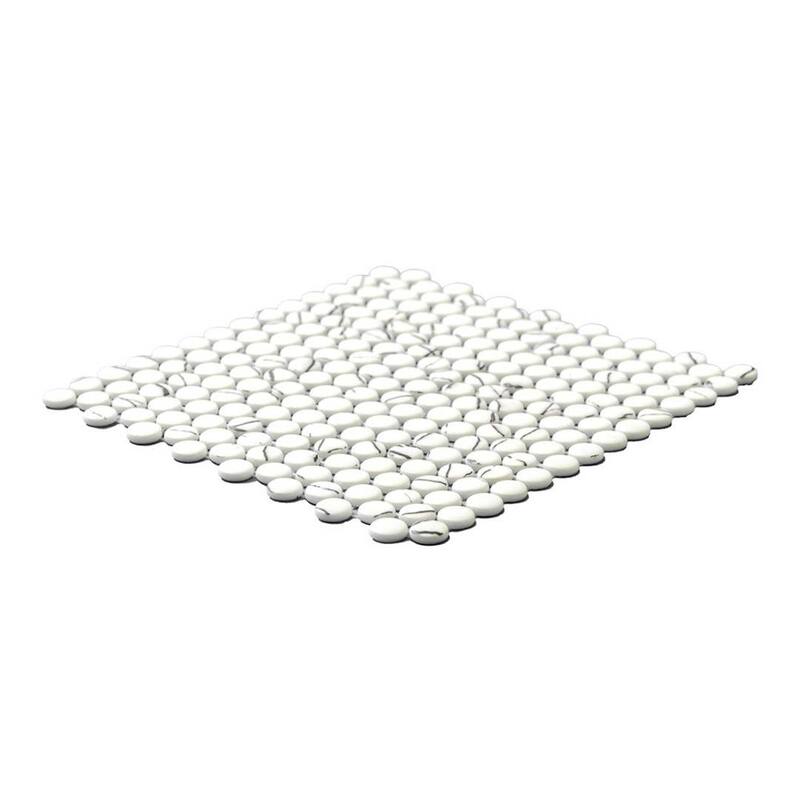 The Tile Life Eterna Penny 12x12 Round Glass Mosaic Floor, Wall & Backsplash Tile