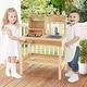 preview thumbnail 1 of 7, Kids Wooden BBQ Grill Playset with Food and Open Storage - 27" x 16" x 35.5" Kitchens
