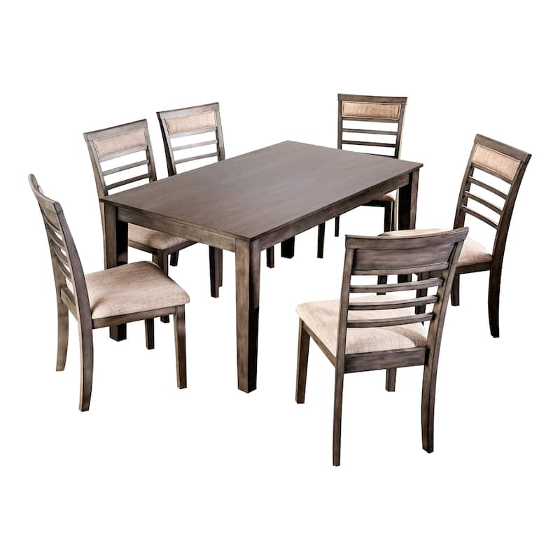 Keso Rustic Solid Wood 7-Piece Dining Table Set by Furniture of America