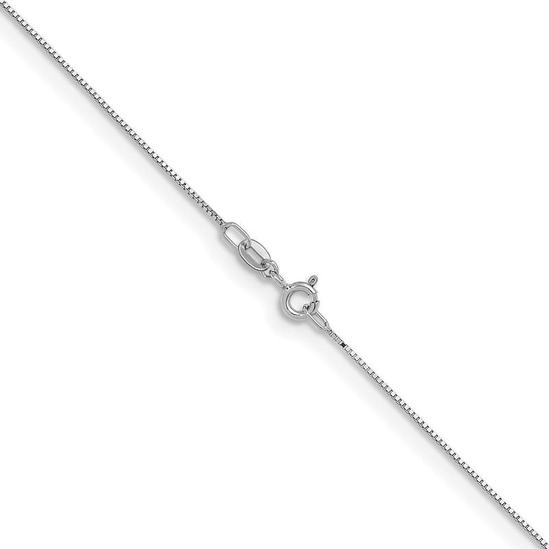 Curata Italian 14k White Gold 0.7mm Box Chain Necklace For Women (Spring Ring)