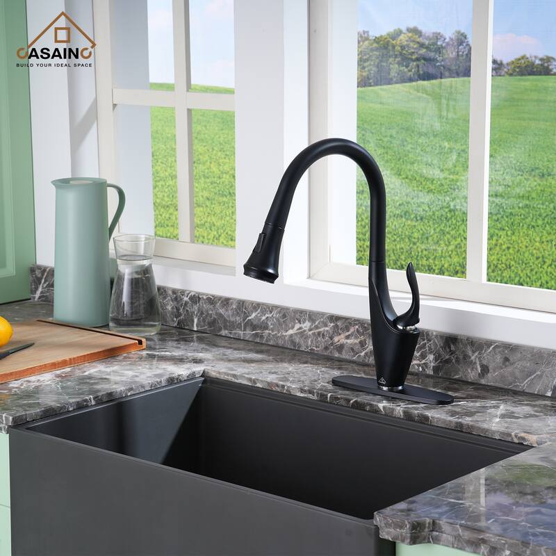 Single Handle Pull Down Sprayer Kitchen Faucet